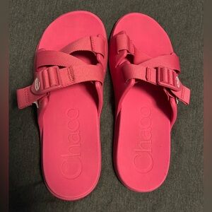 Pink Chaco CushZ Extra Cushioned Slide Sandals (Women's 9)